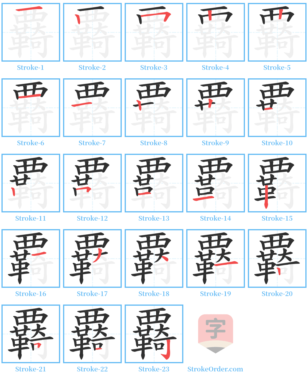覉 Stroke Order Diagrams