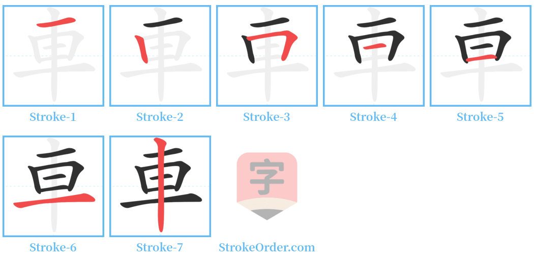 䡨 Stroke Order Diagrams