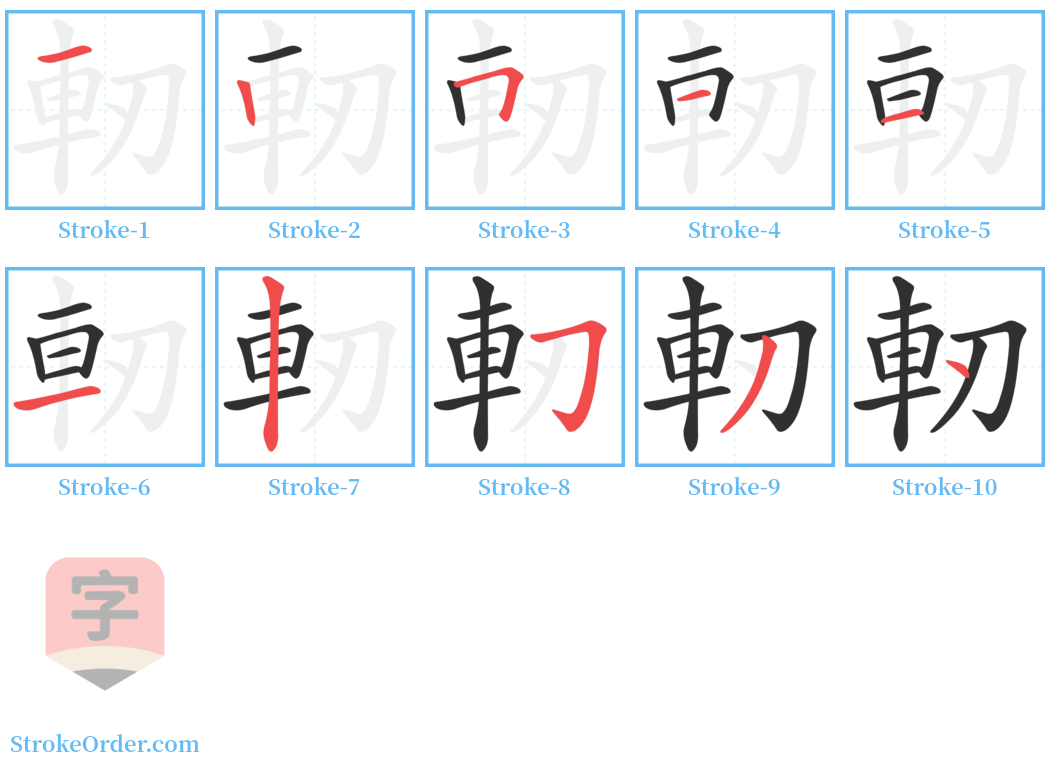 軔 Stroke Order Diagrams