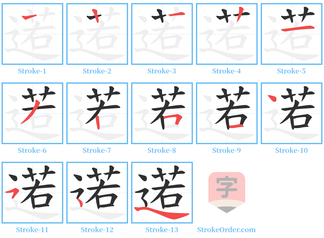 逽 Stroke Order Diagrams
