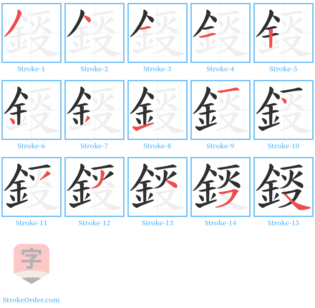 鋄 Stroke Order Diagrams