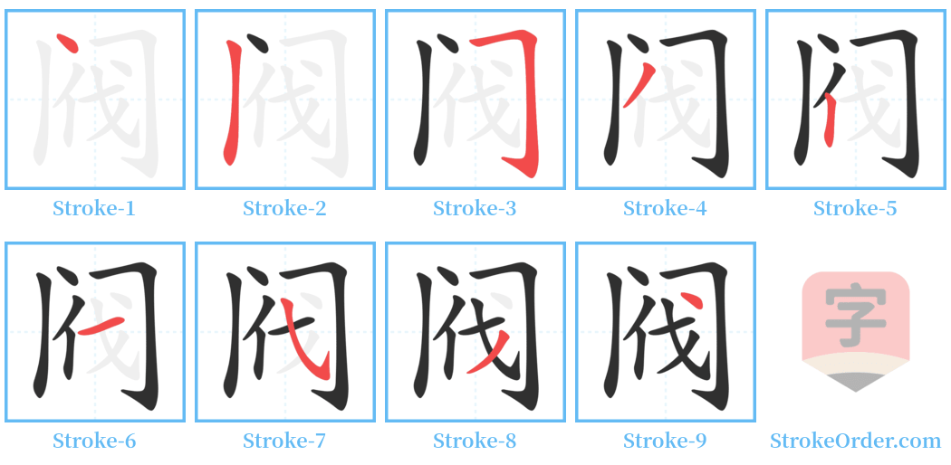 阀 Stroke Order Diagrams