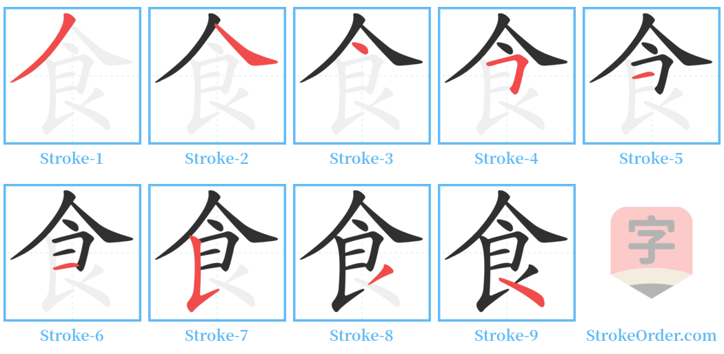 食 Stroke Order Diagrams