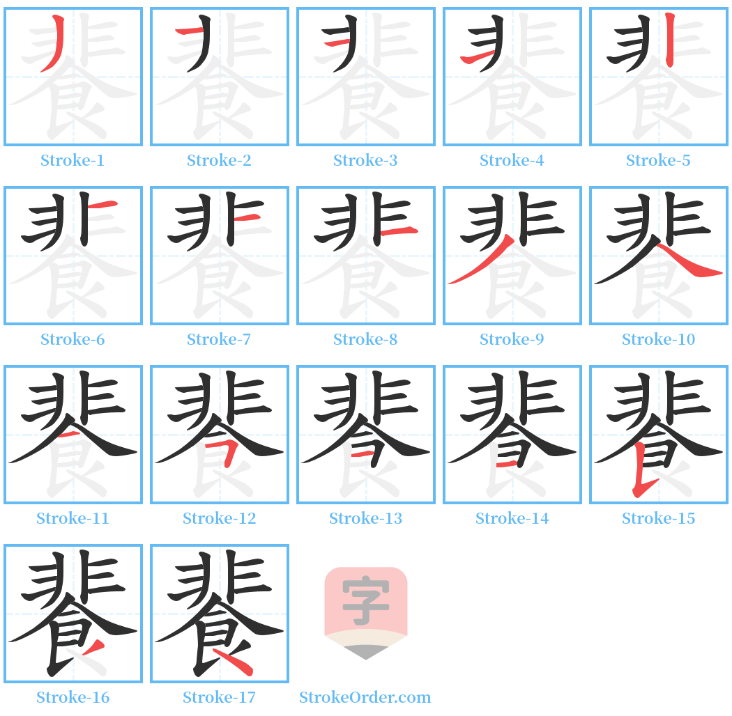餥 Stroke Order Diagrams