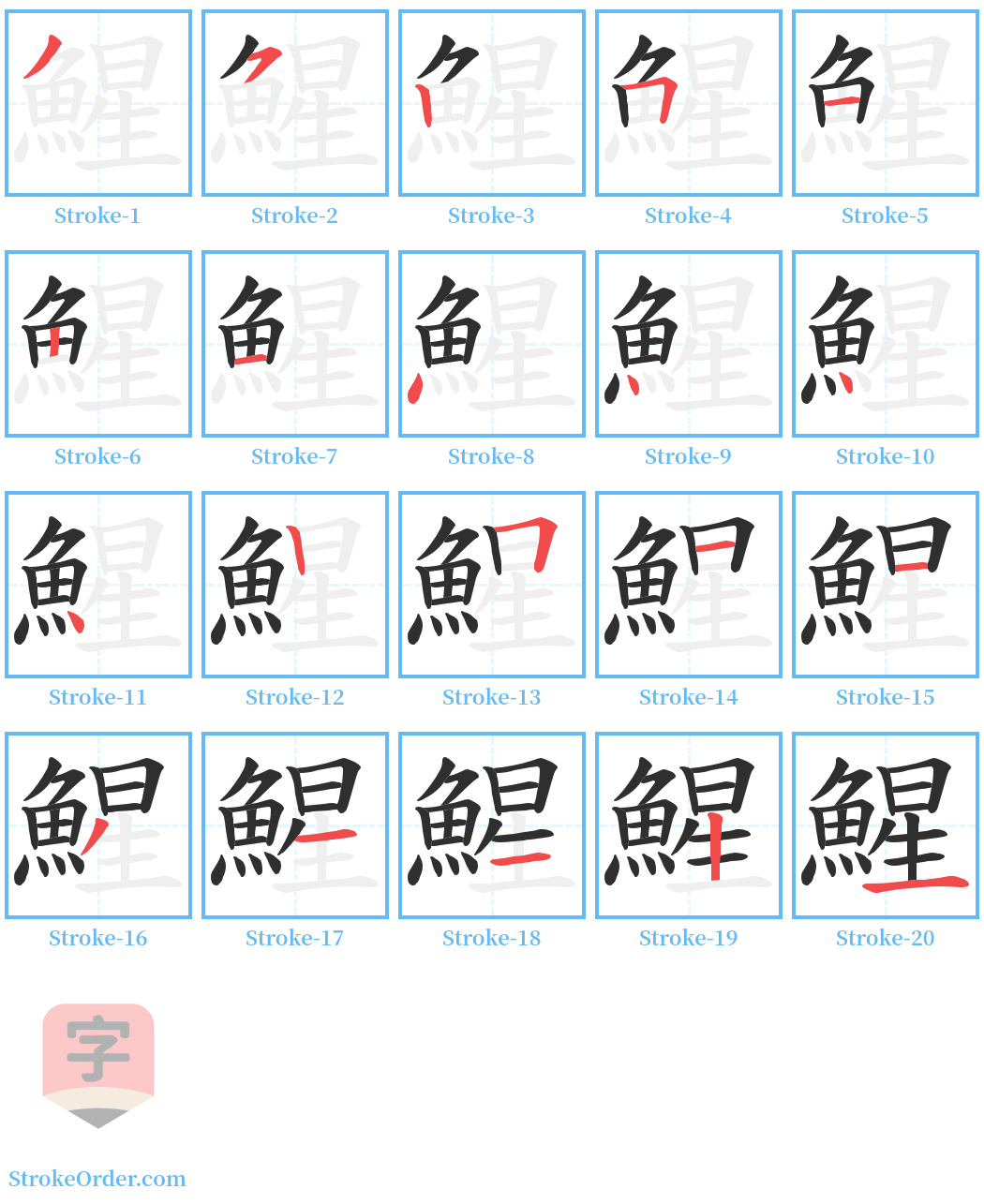 鯹 Stroke Order Diagrams